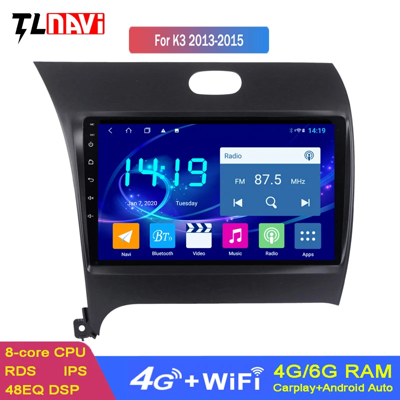DSP woodla 6G + 128G Android 10 IPS 2.5D полный сенсорный экран 9 дюймов GPS навигация для Kia K3 2013 2017