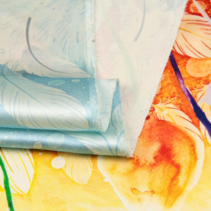 PRINTED SILK STRETCH SATIN 118cm width 19momme Pure Silk Fabric Summer Dress Yellow Color Floral Pattern MOQ 1.1M
PRINTED SILK STRETCH SATIN 118cm width 19momme Pure Silk Fabric Summer Dress Yellow Color Floral Pattern MOQ 1.1M