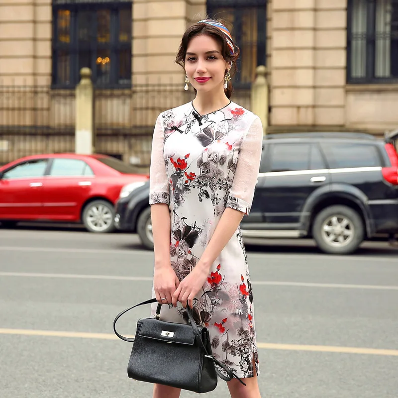 silk dresses women natural 2020 spring summer white printed floral casual sexy qipao dress cheongsam plus size high-quality
silk dresses women natural 2020 spring summer white printed floral casual sexy qipao dress cheongsam plus size high-quality