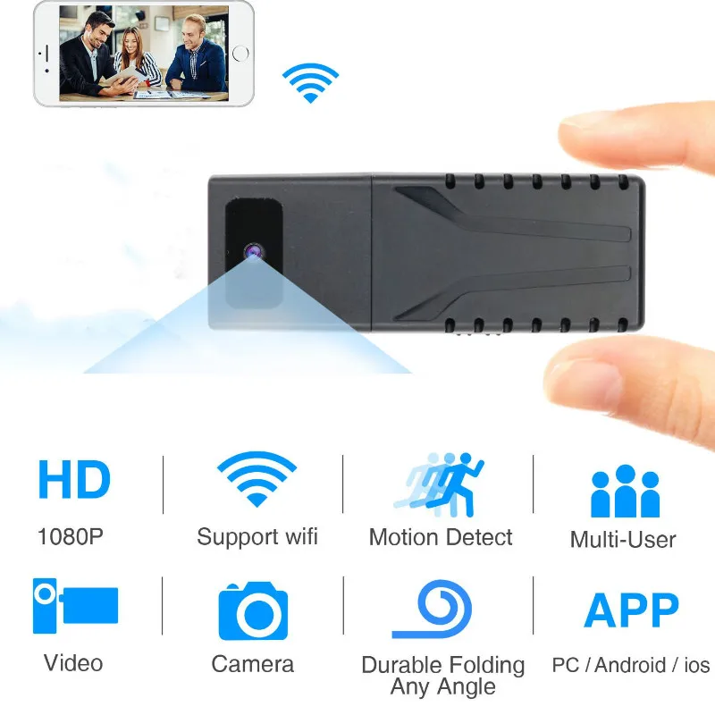 2020 новая портативная Wi Fi IP мини камера 1080P своими руками P2P Беспроводная микро веб