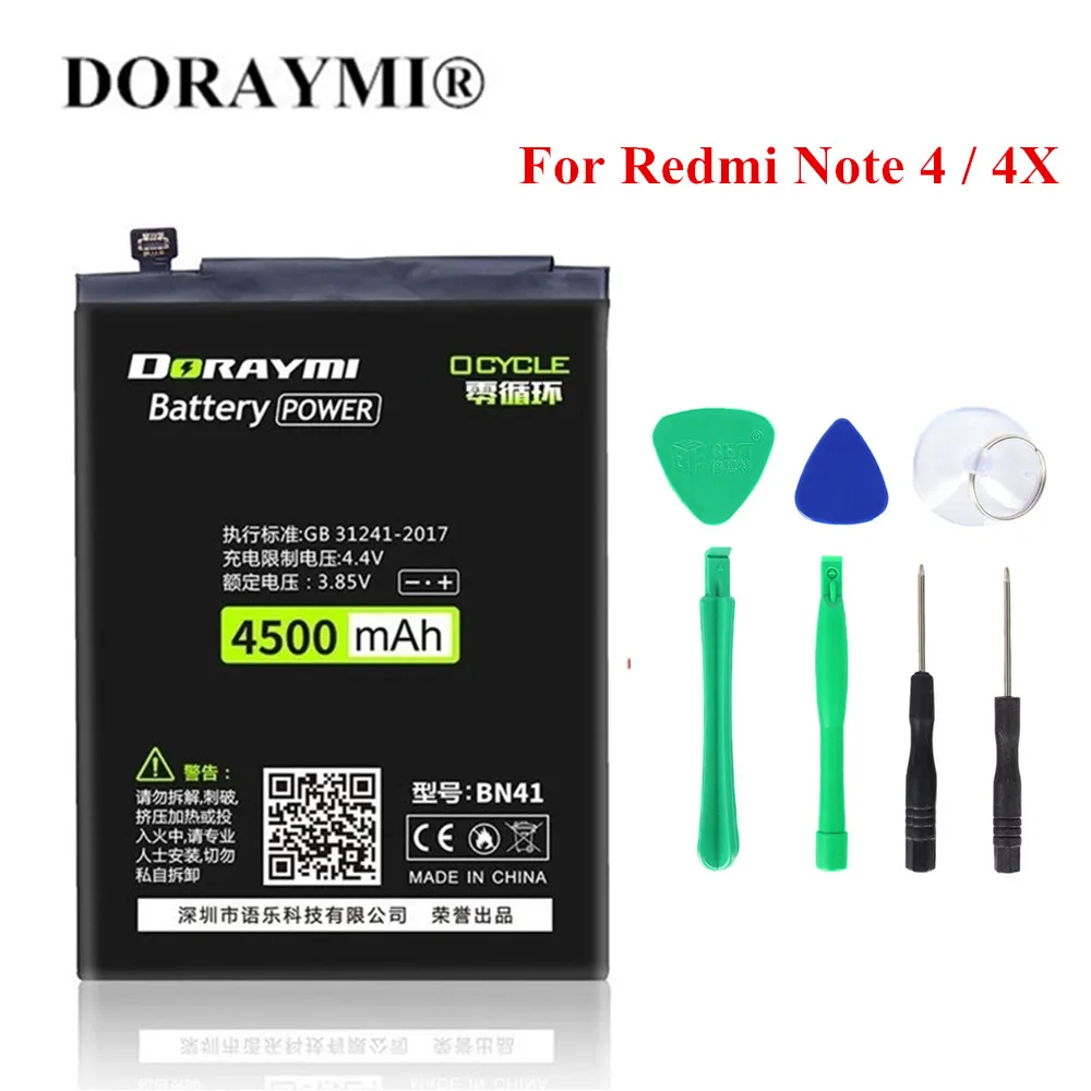 Аккумулятор DORAYMI BN41 BN43 для Xiaomi Redmi Note 4 4X сменный аккумулятор высокой емкости