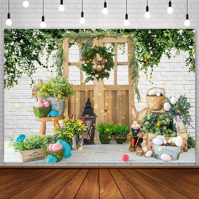 

Avezano Весенняя фотография Фон пасхальные яйца трава детский душ деревянная дверь кирпичная стена новорожденный Портрет фон фотозона