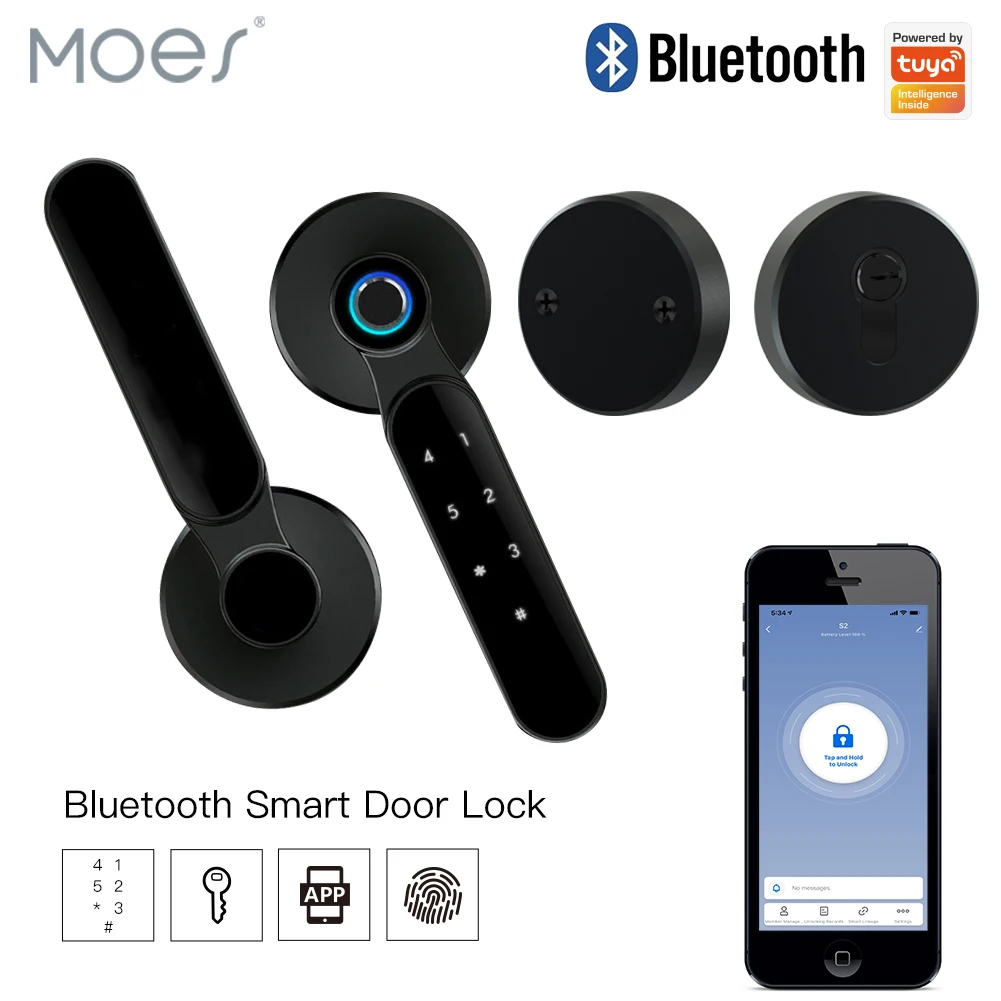 Bluetooth Tuya Smart Door Lock Multiple Unlocking Fingerprint Lock, Security Intelligent Smart Life APP Password RFID Door Lock
Bluetooth Tuya Smart Door Lock Multiple Unlocking Fingerprint Lock, Security Intelligent Smart Life APP Password RFID Door Lock