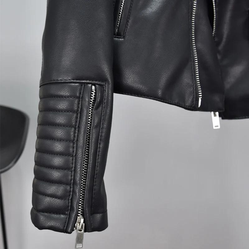 FTLZZ Women Pu Leather Jacket Coats Faux Soft Leather Motorcycle Zipper Black Punk Jacket Female Autumn Biker Short Outerwear
FTLZZ Women Pu Leather Jacket Coats Faux Soft Leather Motorcycle Zipper Black Punk Jacket Female Autumn Biker Short Outerwear