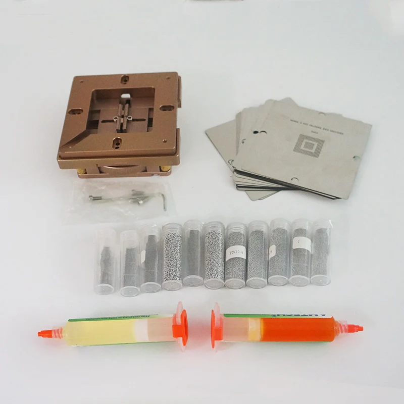 BGA Repair Kit 80mm 90mm Reballing Station With 33pcs Universal Stencil Solder Ball For Game Console Solder Repair Rework
BGA Repair Kit 80mm 90mm Reballing Station With 33pcs Universal Stencil Solder Ball For Game Console Solder Repair Rework
