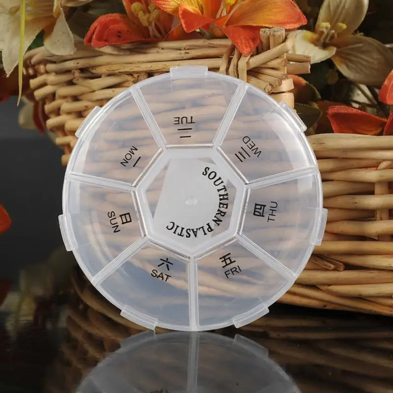 Портативная пластиковая прозрачная герметичная коробка для лекарств и