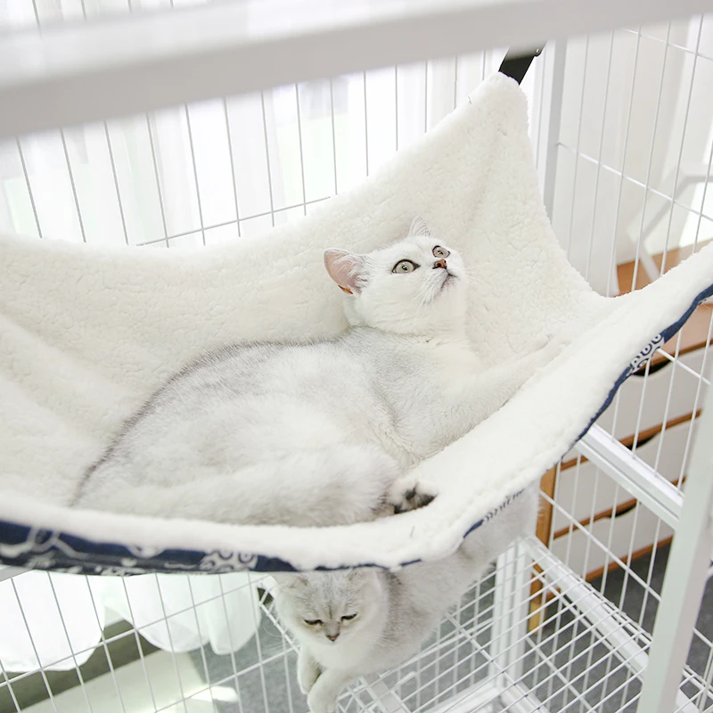 

Winter warm Hanging Cat Hammock Pet Supplies Cat Sleeping Bag Pet Cat Cage Breathable Double-sided Available Warm Cat Bed Mat