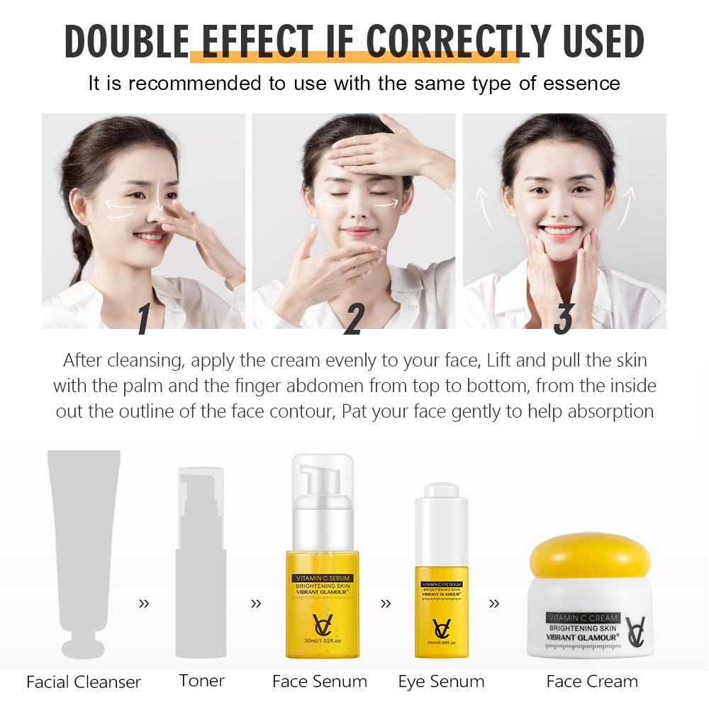 3Pcs Vitamin C Face Care Set Whitening Moisturizing Brightening Anti Wrinkle Repair Fade Freckles Facial Skin Care Suit
3Pcs Vitamin C Face Care Set Whitening Moisturizing Brightening Anti Wrinkle Repair Fade Freckles Facial Skin Care Suit