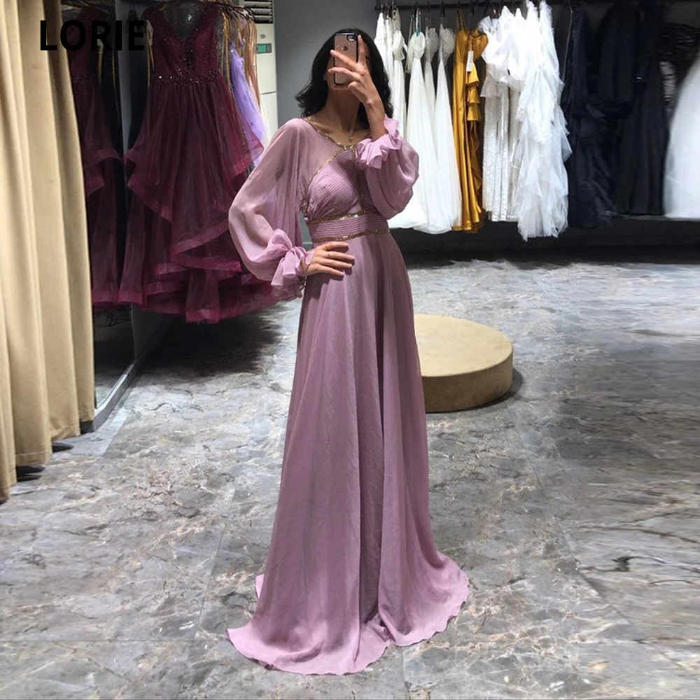 LORIE Sexy Dusty Pink Backless A-line Chiffon Evening Dresses High Neck Prom Dress Long Puff Sleeves Party Gown Robe De Soiree
LORIE Sexy Dusty Pink Backless A-line Chiffon Evening Dresses High Neck Prom Dress Long Puff Sleeves Party Gown Robe De Soiree