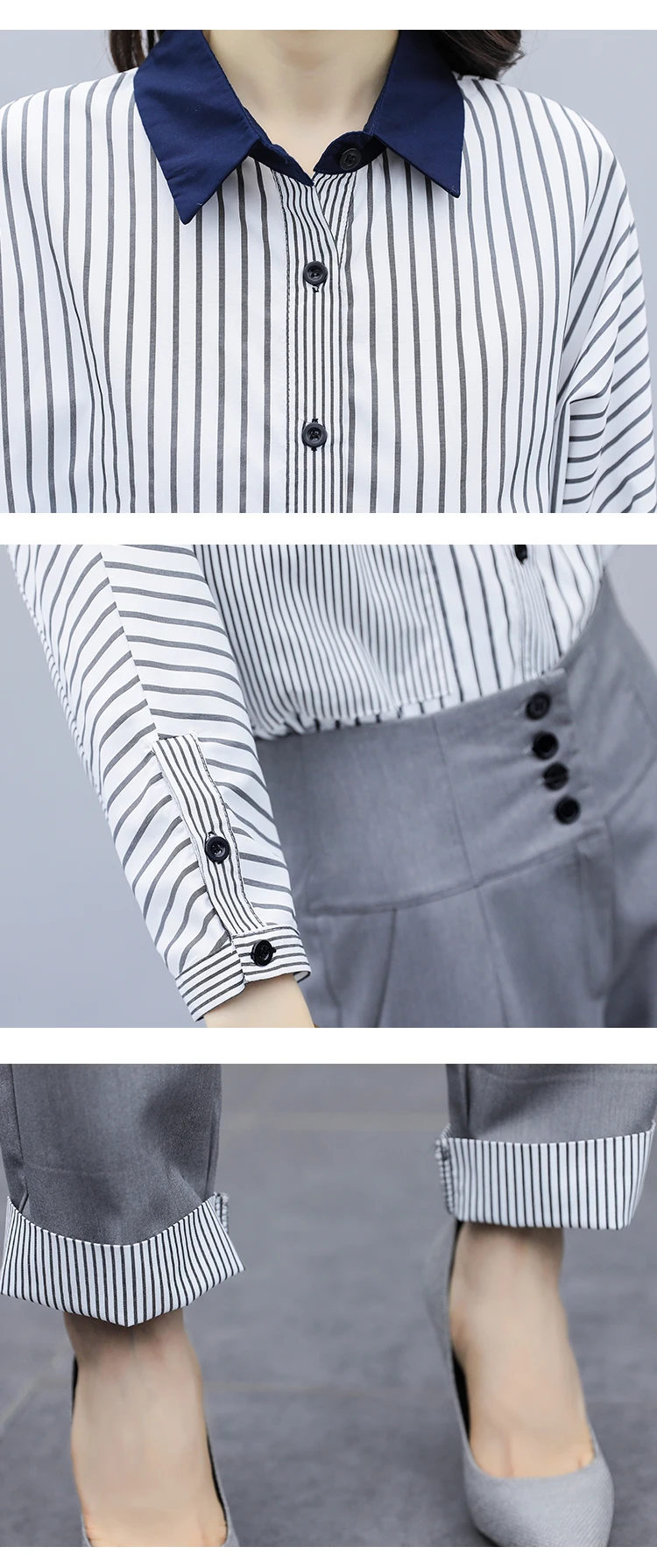 Striped Womens Office Sets 2 Piece Set Top And Pants Women's Suit Ensemble Femme Deux Pieces Conjunto Feminino Korean Set
Striped Womens Office Sets 2 Piece Set Top And Pants Women's Suit Ensemble Femme Deux Pieces Conjunto Feminino Korean Set