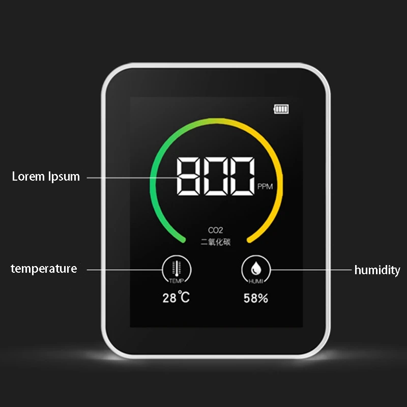 Carbon Dioxide Detector Gas Concentration Content Detection Color Screen Display Intelligent Air Detector White
Carbon Dioxide Detector Gas Concentration Content Detection Color Screen Display Intelligent Air Detector White