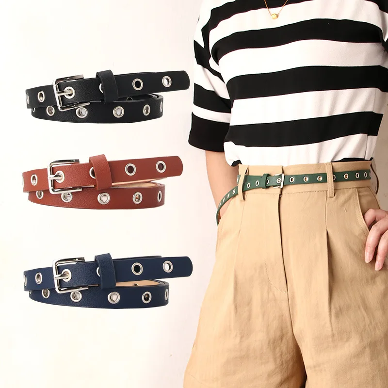 PU Leather Small Belt Alloy Pin Buckle Belts For Women Hollow Eye Button Square Buckle All-Match Belt For Jeans Dress Waistband
PU Leather Small Belt Alloy Pin Buckle Belts For Women Hollow Eye Button Square Buckle All-Match Belt For Jeans Dress Waistband
