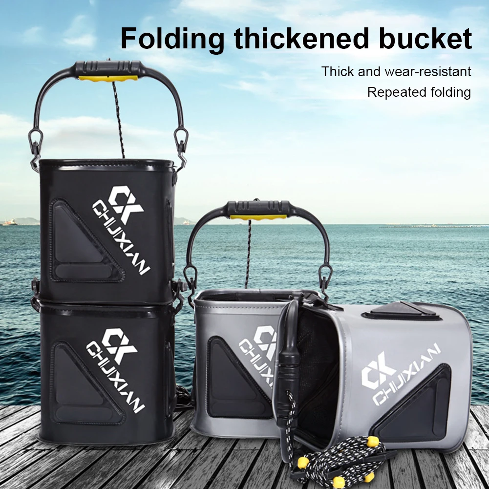 Outdoor Fishing Bucket Collapsible EVA Thick Live Fish Bucket Foldable Fishing Bait Bucket with Rope/Handle Fishing Tools Bucket
Outdoor Fishing Bucket Collapsible EVA Thick Live Fish Bucket Foldable Fishing Bait Bucket with Rope/Handle Fishing Tools Bucket