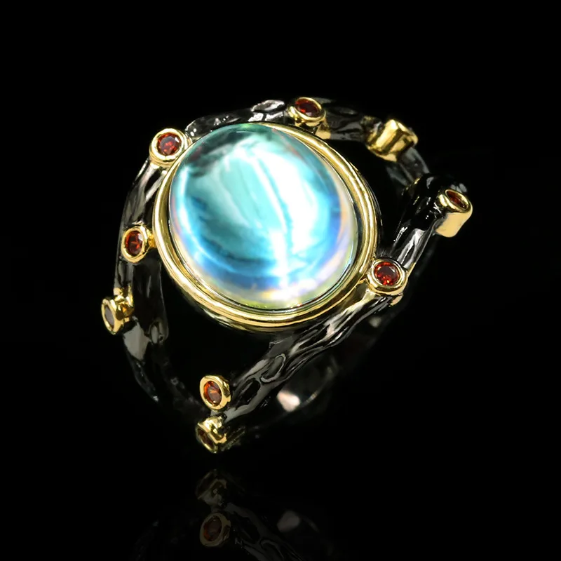 CIZEVA Charms Jewelry Creative Moonstone Black Gold Color Ring for Women Exaggerated Luxury Color Cocktail Party Rings
CIZEVA Charms Jewelry Creative Moonstone Black Gold Color Ring for Women Exaggerated Luxury Color Cocktail Party Rings
