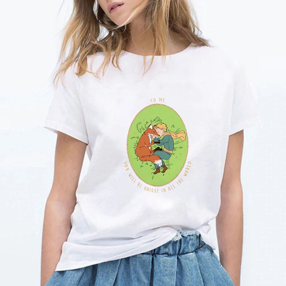 Женский топ с мультипликационным принтом модная футболка коротким рукавом