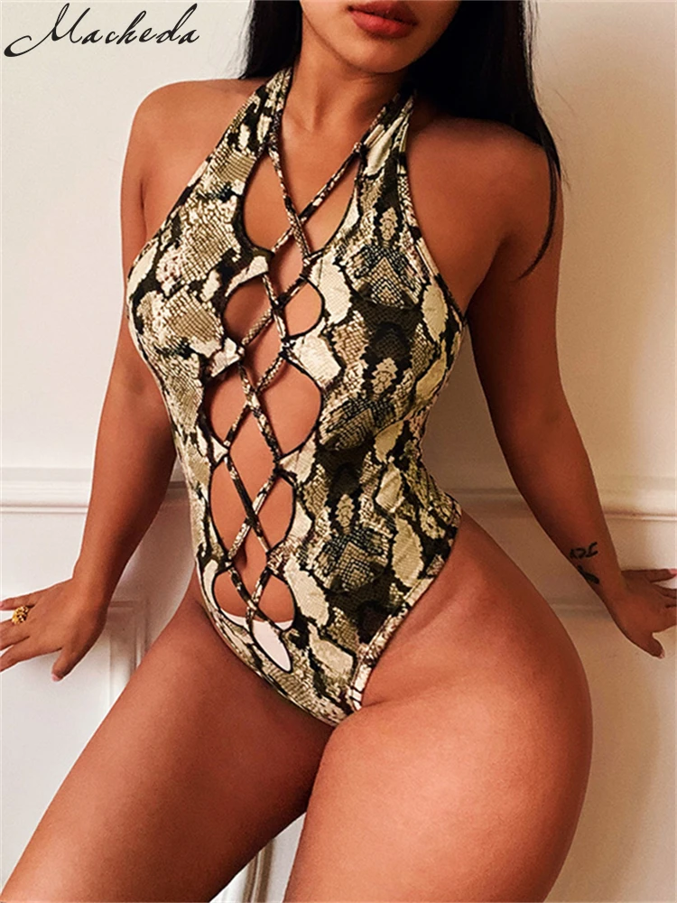 Macheda Spring 2022 necktie tight onesie chest cross lacing hollow out sexy fashion tights snake print trend sexy women's wear
Macheda Spring 2022 necktie tight onesie chest cross lacing hollow out sexy fashion tights snake print trend sexy women's wear