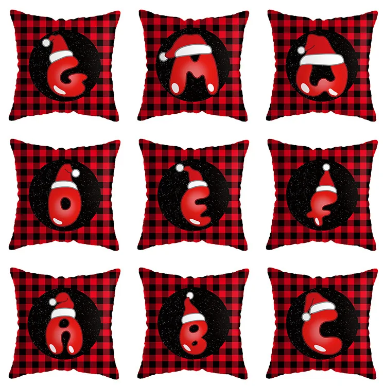 2021 Christmas Decorations for Home Cushion Covers Hot Letter Christmas Pillow Cover Red Lattice Square Cushion Cover Wholesale 
2021 Christmas Decorations for Home Cushion Covers Hot Letter Christmas Pillow Cover Red Lattice Square Cushion Cover Wholesale