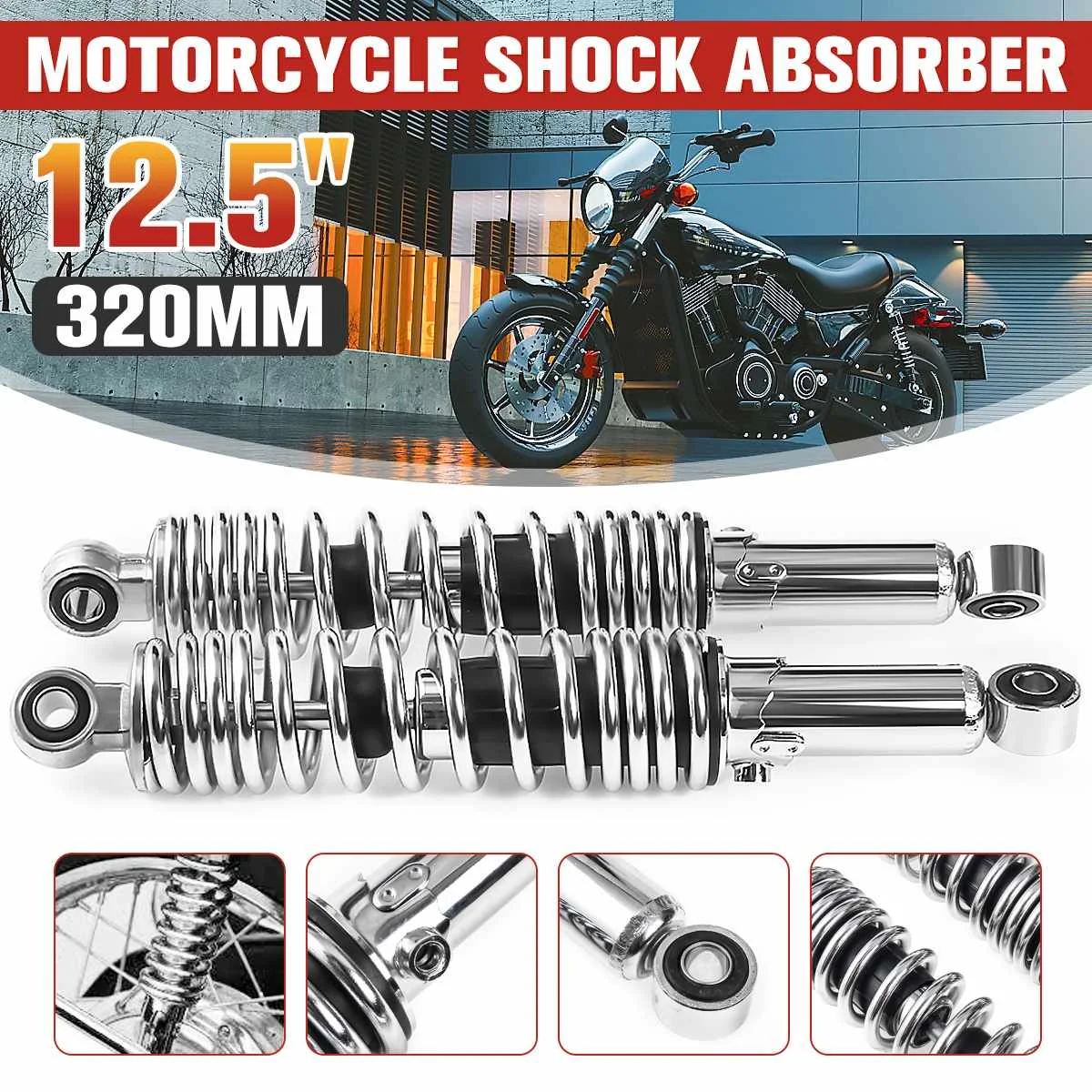 2X 12.5" 320mm Motorcycle Rear Shock Absorbers Damping Adjustable Universal For Suzuki For Yamaha 90cc - 150cc Dirt Bike ATV
2X 12.5" 320mm Motorcycle Rear Shock Absorbers Damping Adjustable Universal For Suzuki For Yamaha 90cc - 150cc Dirt Bike ATV