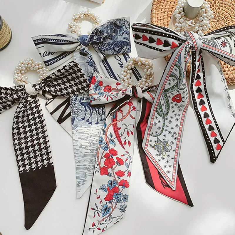 Print Pearl Bow Hair Bands Ribbon Fabric Hairband Scrunchie Ponytail Holder Elastic Hair Tie Hair Rope Headwear Hair Accessories
Print Pearl Bow Hair Bands Ribbon Fabric Hairband Scrunchie Ponytail Holder Elastic Hair Tie Hair Rope Headwear Hair Accessories