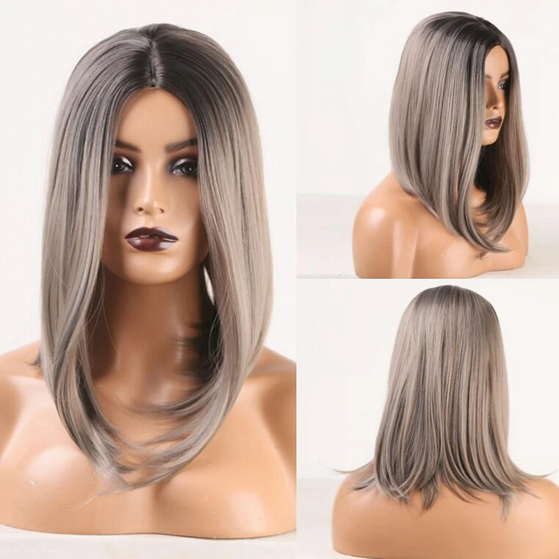 JOY&BEAUTY BOb Synthetic Wig Middle Part Short Straight Hair Natural Ombre Black Ash Gray High Temperature Wigs for Women
JOY&BEAUTY BOb Synthetic Wig Middle Part Short Straight Hair Natural Ombre Black Ash Gray High Temperature Wigs for Women