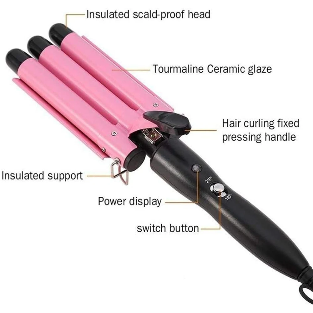 Pro Triple Barrel Hair Curler Curling Irons Hair Styling Portable Electric Hair Curler Perm Splint Hair Styling Tool
Pro Triple Barrel Hair Curler Curling Irons Hair Styling Portable Electric Hair Curler Perm Splint Hair Styling Tool