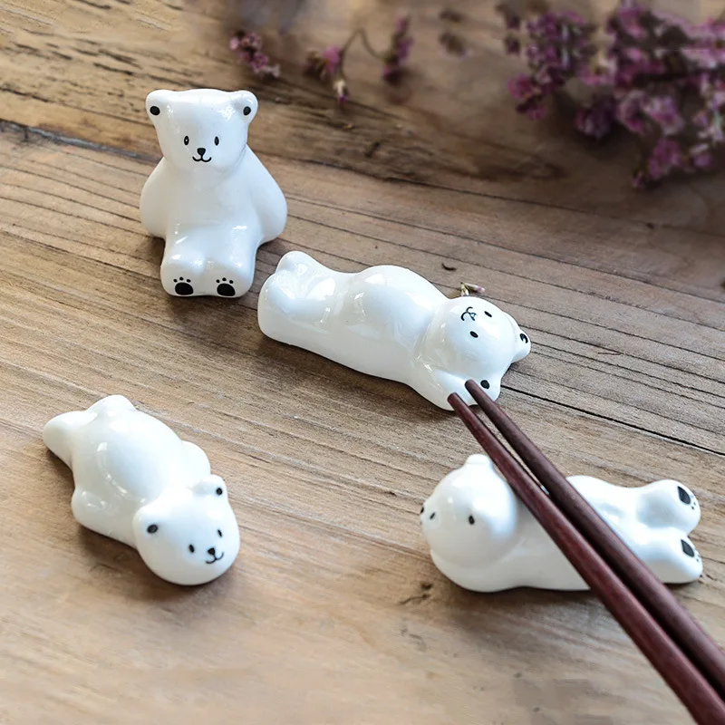 Hot sale 1 Pc Cute White Bear Ceramic Decorative 4 Types Chopsticks Holder Rack Spoon Fork Rest Kitchen Tableware New Arrival
Hot sale 1 Pc Cute White Bear Ceramic Decorative 4 Types Chopsticks Holder Rack Spoon Fork Rest Kitchen Tableware New Arrival