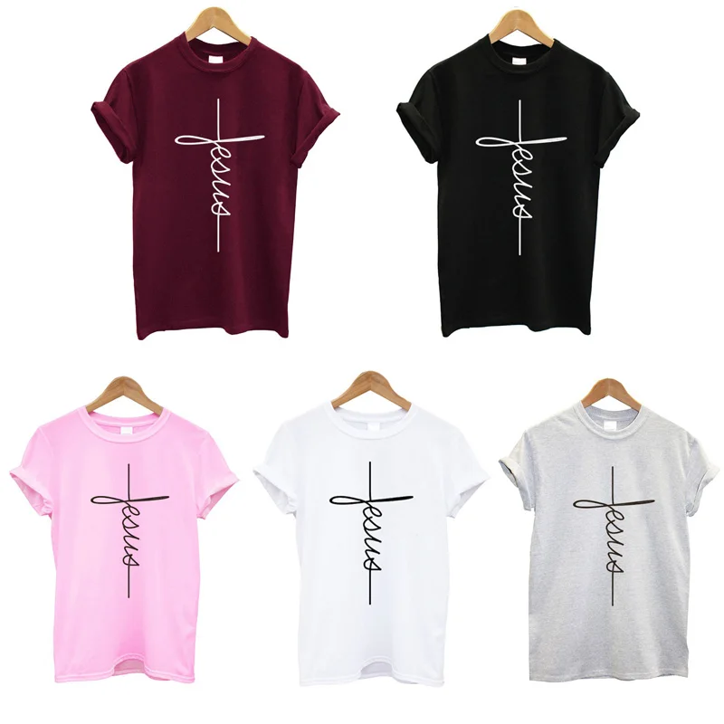 Drop Female Tee Shirt T-shirt Arrival Women T Shirts Summer Short Sleeve Jesus T-shirt Christian Cross Printing Tops 
Drop Female Tee Shirt T-shirt Arrival Women T Shirts Summer Short Sleeve Jesus T-shirt Christian Cross Printing Tops