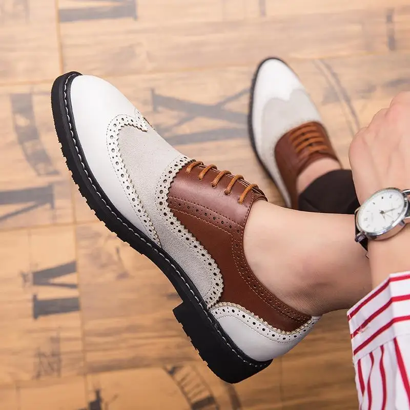Leather shoes men's sculpture British retro men's shoes color match casual indoor large size studio shoes
Leather shoes men's sculpture British retro men's shoes color match casual indoor large size studio shoes