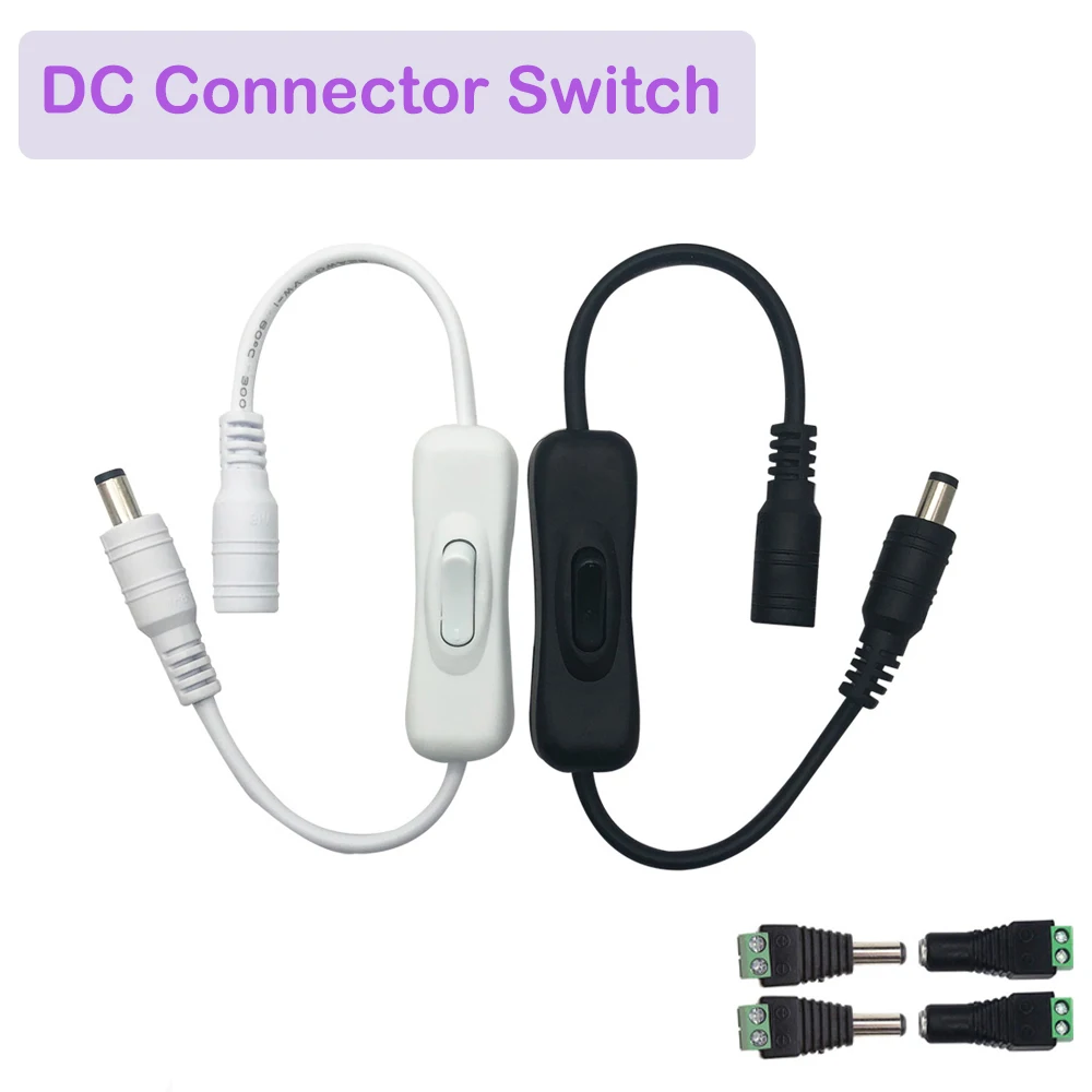 Switch On Off with Female Male Power Cable 5.5x2.1mm DC Connector Jack Wire Switch 5V 12V 24V for CCTV LED Strip Light
Switch On Off with Female Male Power Cable 5.5x2.1mm DC Connector Jack Wire Switch 5V 12V 24V for CCTV LED Strip Light