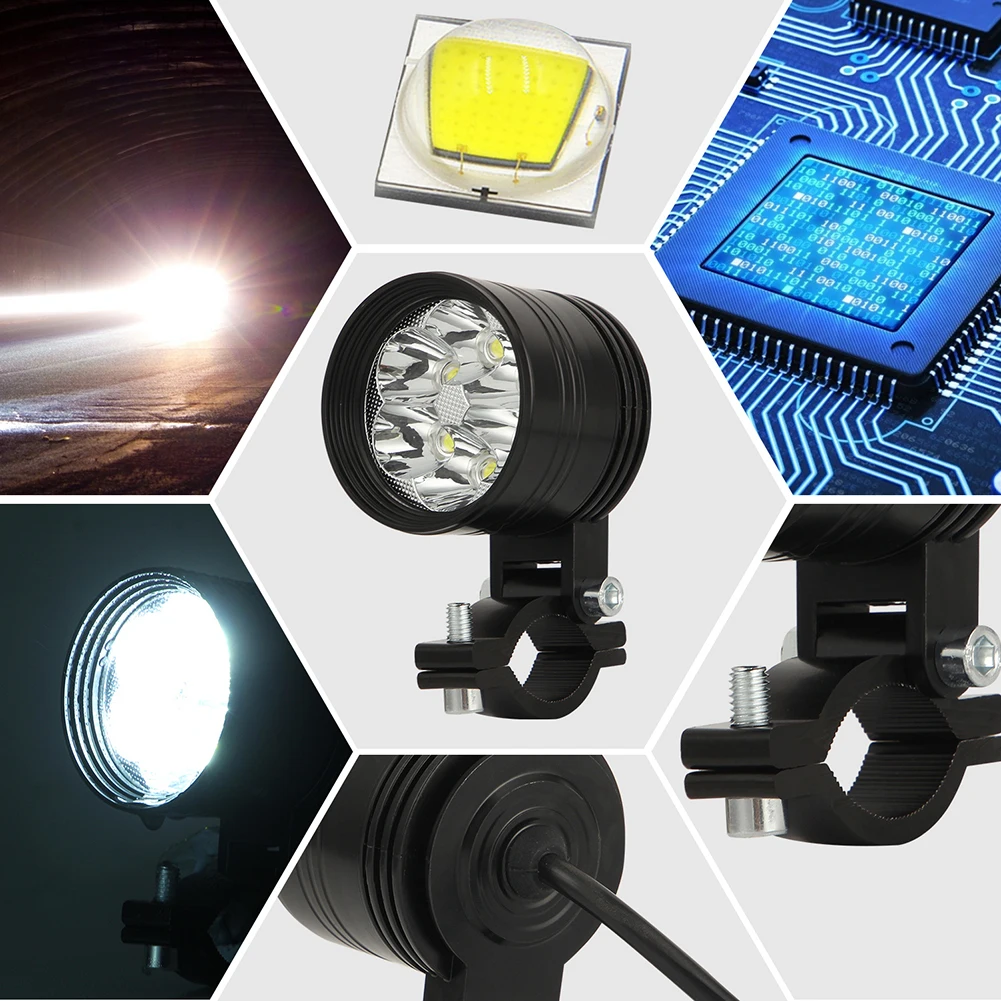 60W High Power Led Light Motorcycle Spotlight Front Headlight E-Bike 6-Leds Spot Fog Driving Lights 12V High Low Beam Strobe
60W High Power Led Light Motorcycle Spotlight Front Headlight E-Bike 6-Leds Spot Fog Driving Lights 12V High Low Beam Strobe