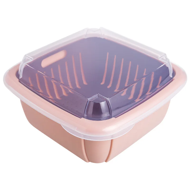 Double-deck Drainage Vegetable Basket Wash Vegetable Basket Fruit Plate With Cover Dustproof Preservation Plastic Storage Basket
Double-deck Drainage Vegetable Basket Wash Vegetable Basket Fruit Plate With Cover Dustproof Preservation Plastic Storage Basket