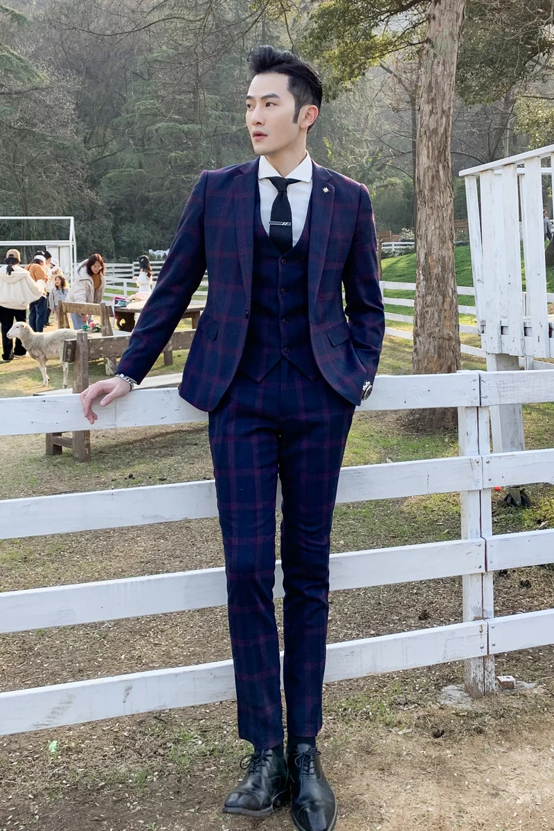 Mens Suits 3 Pieces Spring Autumn Mens Plaid Slim Fit Business Formal Casual Check Suits Office Work Party Prom Wedding Groom
Mens Suits 3 Pieces Spring Autumn Mens Plaid Slim Fit Business Formal Casual Check Suits Office Work Party Prom Wedding Groom