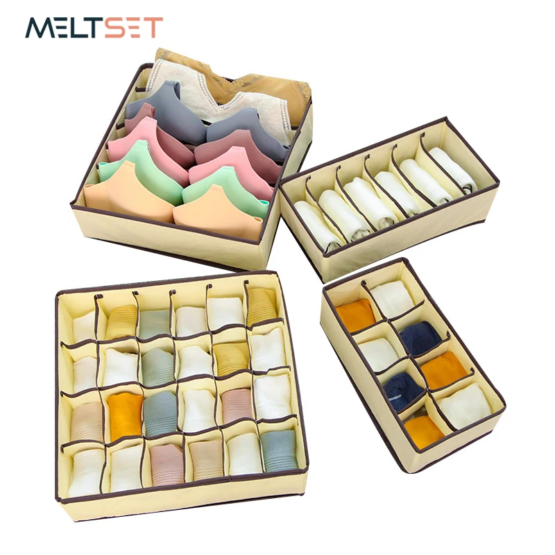 4pcs/set Underwear Storage Box Foldable Closet Organizer Non-woven Underwear Organizer for Bra Socks Panties Storage Drawer Box
4pcs/set Underwear Storage Box Foldable Closet Organizer Non-woven Underwear Organizer for Bra Socks Panties Storage Drawer Box