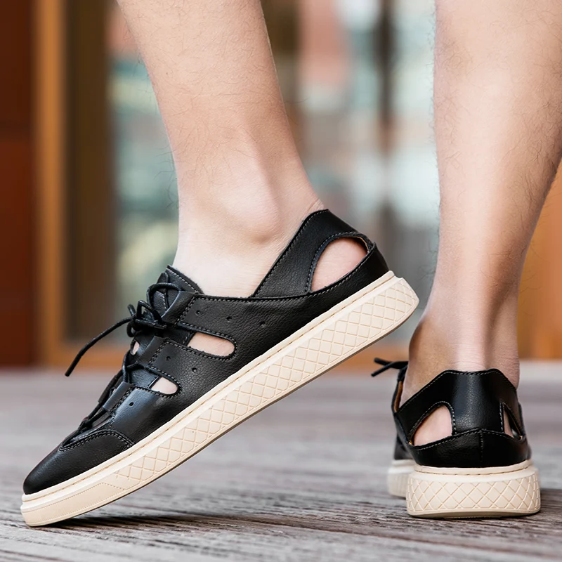 Breathable Big Size Genuine Leather Cowhide Men Sandals Summer Quality Beach Slippers Casual Sneakers Outdoor Beach Shoes 
Breathable Big Size Genuine Leather Cowhide Men Sandals Summer Quality Beach Slippers Casual Sneakers Outdoor Beach Shoes