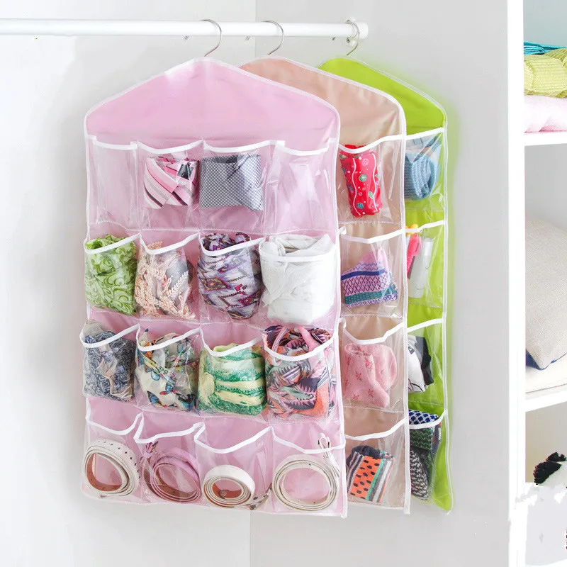 16 pocket Thick hanging Clear Socks Cosmetic Underwear Sorting Storage Bag Cloth Bag for storing tissue wall wardrobe
16 pocket Thick hanging Clear Socks Cosmetic Underwear Sorting Storage Bag Cloth Bag for storing tissue wall wardrobe