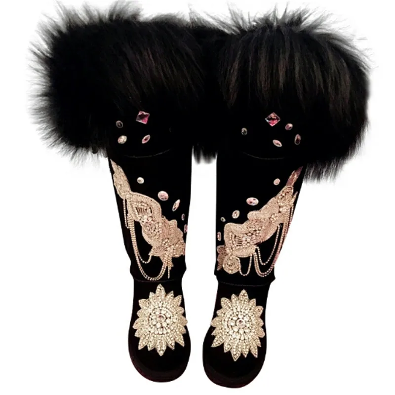 2020 Winter New Original Homemade Fox Fur Over The Knee Boots Women's Genuine Leather Crystal Tassel Rivet Snow Boots
2020 Winter New Original Homemade Fox Fur Over The Knee Boots Women's Genuine Leather Crystal Tassel Rivet Snow Boots