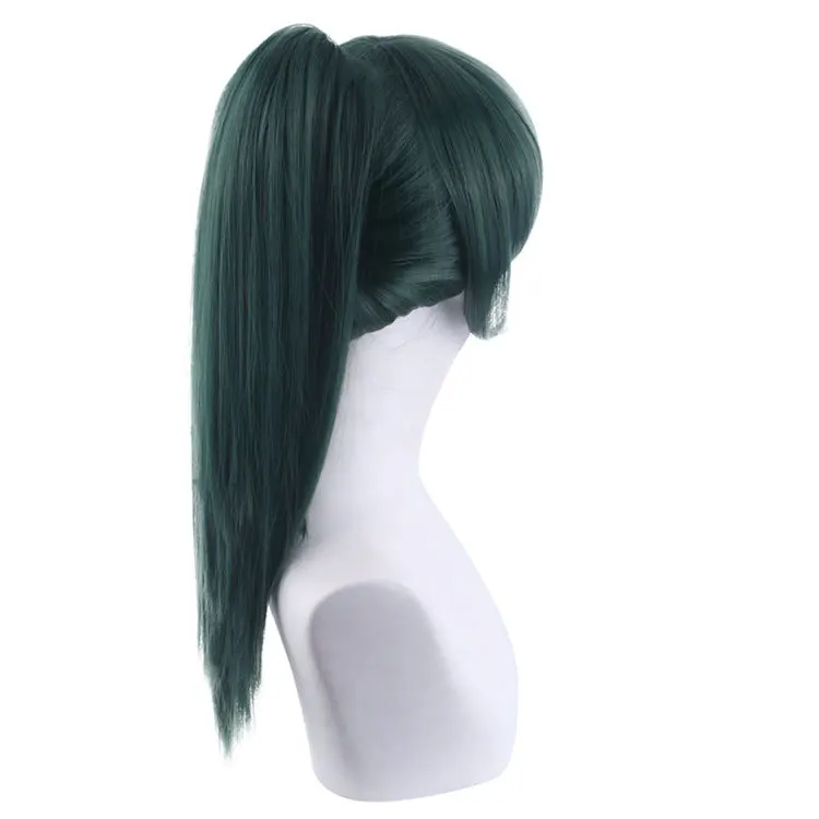 

1:1 Anime Jujutsu Kaisen Cosplay Zenin Maki Wig Role Playing Wigs Halloween Cosplay Powder Short Dark Green 50cm