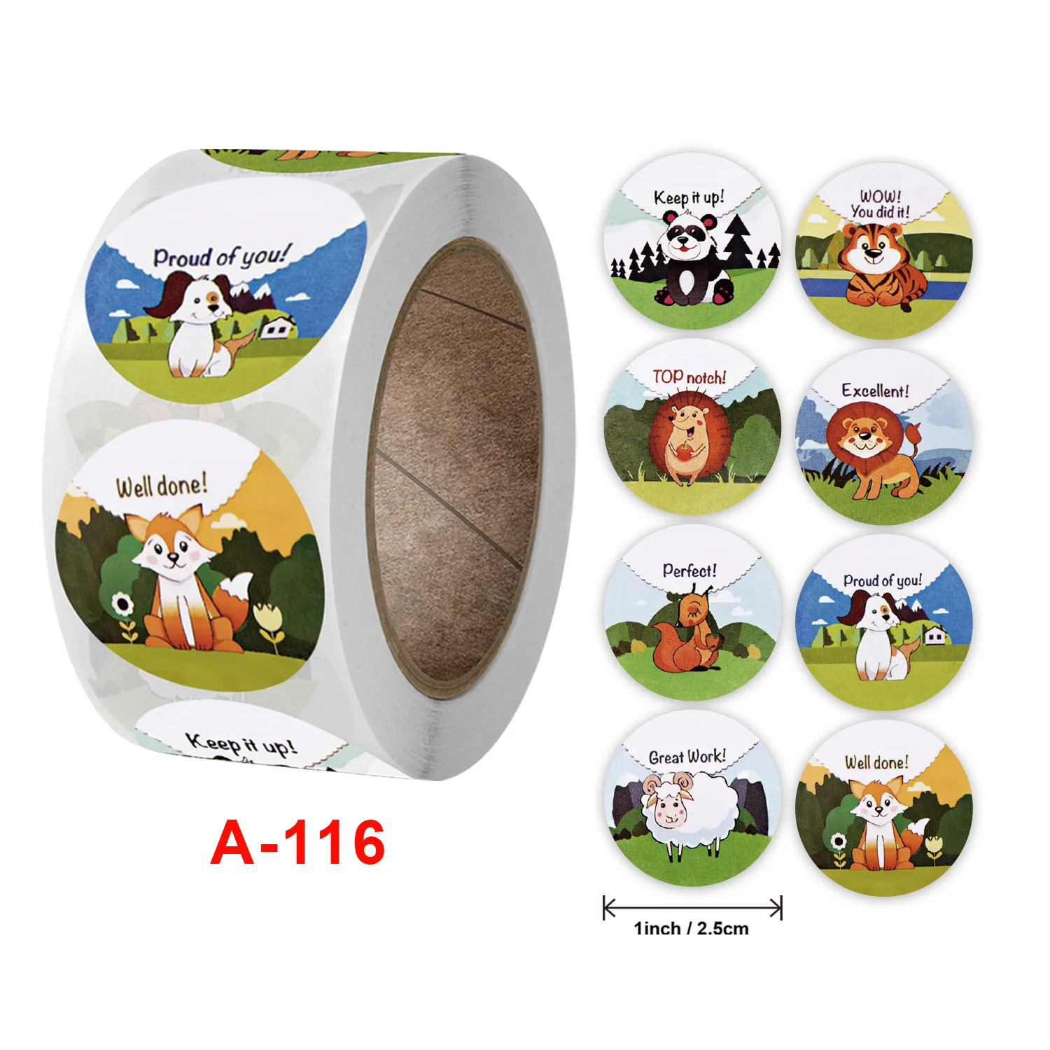 500 Pieces / Roll of Reward Stickers for Kids You Did It Brilliant Well Done Sticker 8 Pattern Cute Animals Decoration UU Gift
500 Pieces / Roll of Reward Stickers for Kids You Did It Brilliant Well Done Sticker 8 Pattern Cute Animals Decoration UU Gift
