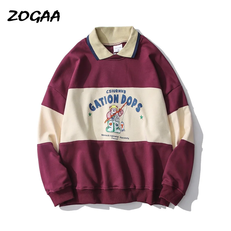 ZOGAA Hoodies Women Sweatshirt Autumn Casual Vintage Letter Bear Print Striped Polo Collar Harajuku Oversize Hooded Pullover Top
ZOGAA Hoodies Women Sweatshirt Autumn Casual Vintage Letter Bear Print Striped Polo Collar Harajuku Oversize Hooded Pullover Top