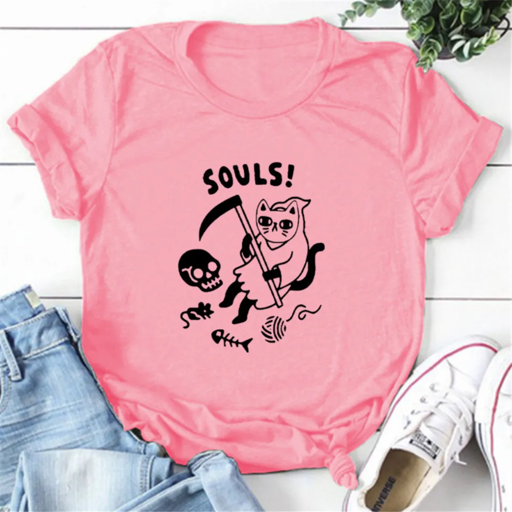 Funny Death Grahic Women's T-shirt Souls Shirt Halloween Tshirt Gothc Style Fashion Casual Vgrunge Vintage Tops
Funny Death Grahic Women's T-shirt Souls Shirt Halloween Tshirt Gothc Style Fashion Casual Vgrunge Vintage Tops