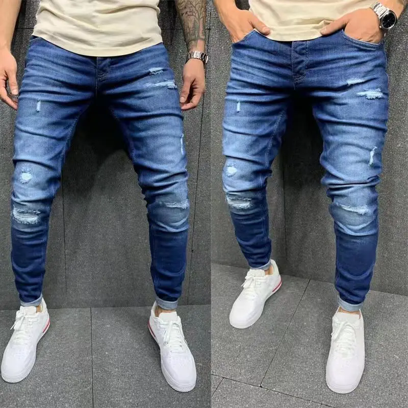 Men's Skinny Patchwork Ripped Jeans Slim Fit Blue Jeans Pencil Pants Street Hip Hop Denim Pants
Men's Skinny Patchwork Ripped Jeans Slim Fit Blue Jeans Pencil Pants Street Hip Hop Denim Pants