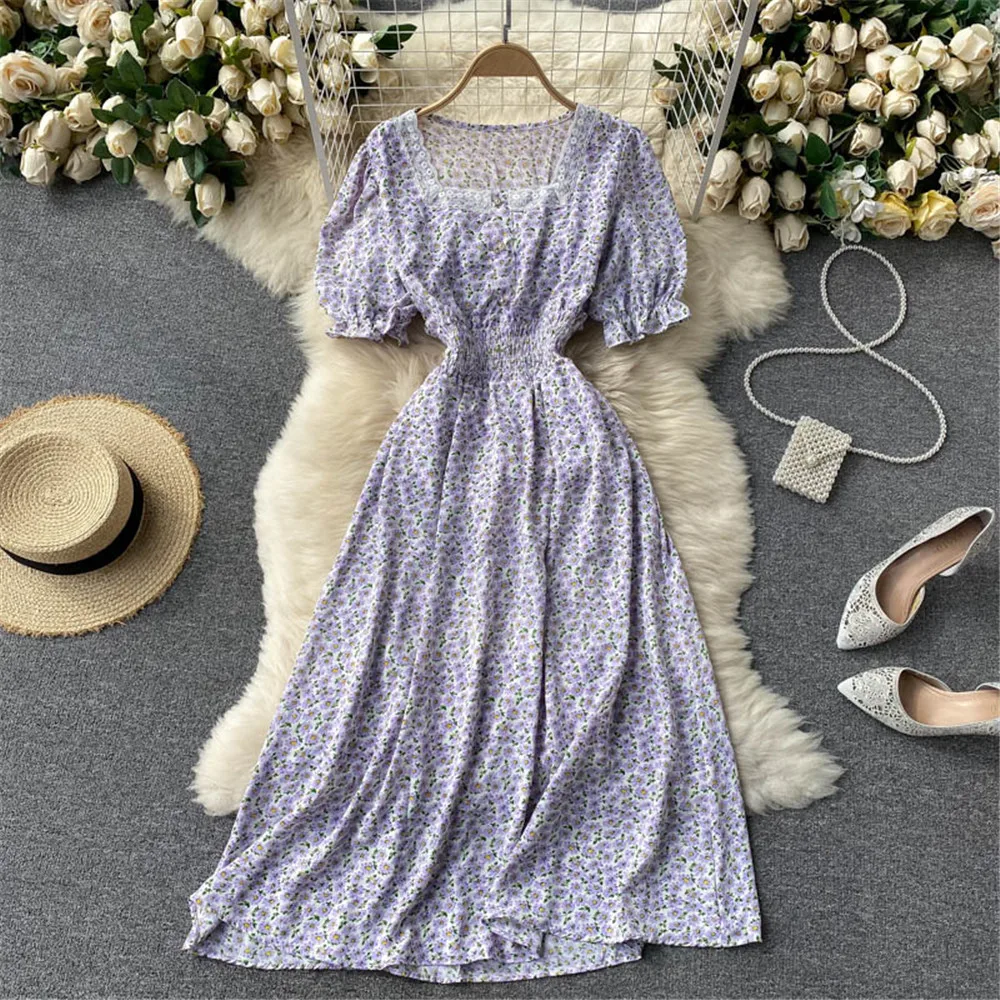 Women French Sweet Floral Dress 2021 Summer Square Puff Sleeve Slim Midi Dresses Beach Sundress Gown Female Clothing 2021 Atopos
Women French Sweet Floral Dress 2021 Summer Square Puff Sleeve Slim Midi Dresses Beach Sundress Gown Female Clothing 2021 Atopos