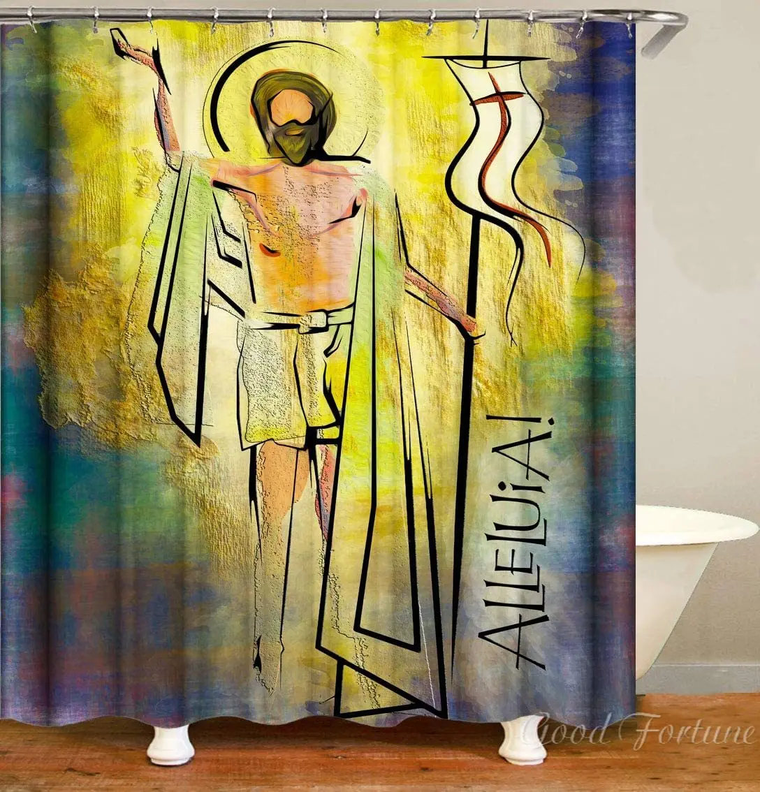 Anime Style Jesus Printed Polyester Shower Curtain Home Decoration Sanitary Partition
Anime Style Jesus Printed Polyester Shower Curtain Home Decoration Sanitary Partition