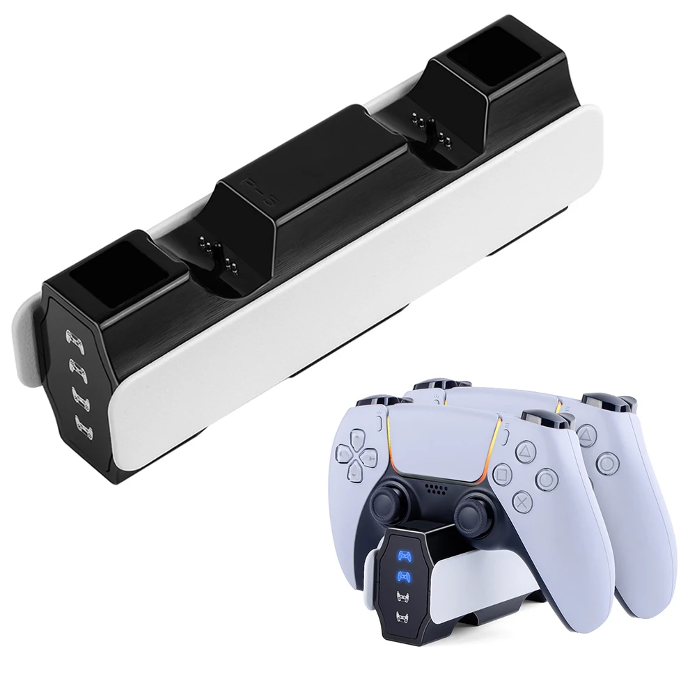 Game Controller Charger Dual USB Charging Indicator Light Charging Station/Dock/Stand for Playstation 5 Gamepad Accessories
Game Controller Charger Dual USB Charging Indicator Light Charging Station/Dock/Stand for Playstation 5 Gamepad Accessories