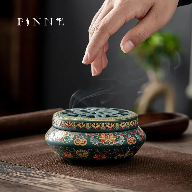 PINNY Large Enamel Ceramic Incense Burner Cloisonne Sandalwood Censer Home Decoration Accessories Coil Incense Base
PINNY Large Enamel Ceramic Incense Burner Cloisonne Sandalwood Censer Home Decoration Accessories Coil Incense Base