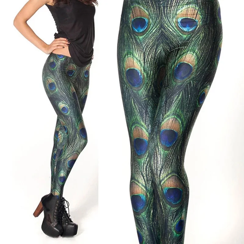 

New Lovely Peacock Feathers Leggings for Women Leggings Sexy Lady Slimming Legging Legging Pants Legins