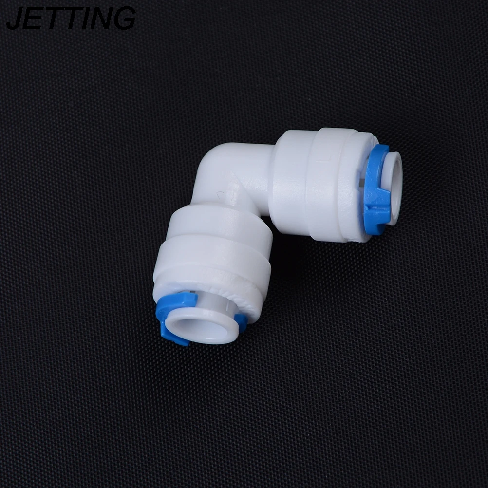 

New 1/4" - 1/4" OD Tube POM Pipe Fitting Hose Elbow Quick Connector Aquarium RO Water Filter Reverse Osmosis System