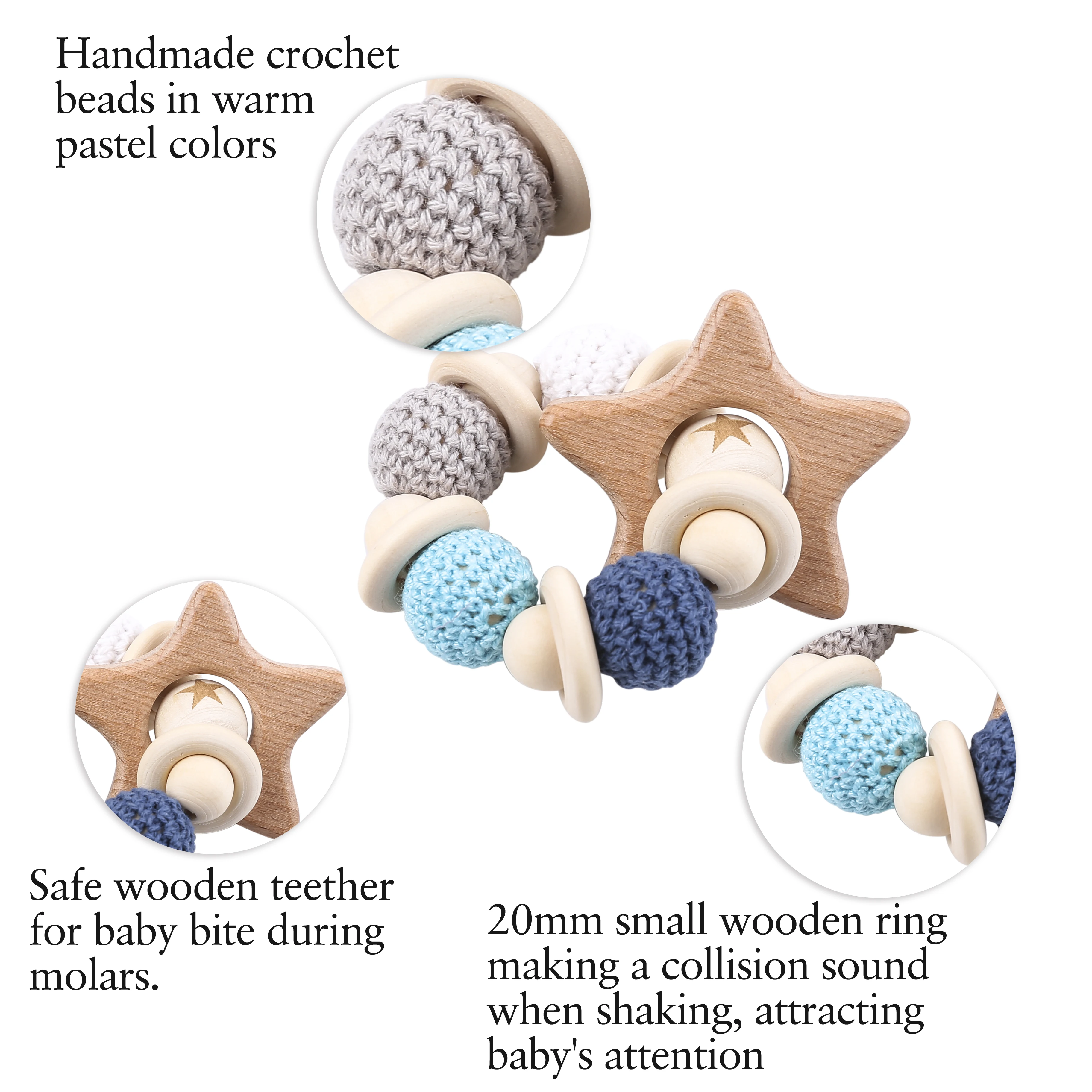 1 шт. детский деревянный браслет с бусинами из бука|Интерактивные игрушки для
