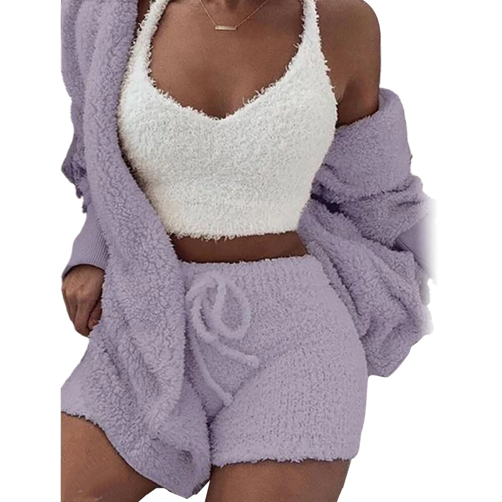 Two Piece Set Women Sweater +Pencil shorts coat Suit Long sleeve Fleece Crop Tops Bodycon Shorts 3 Pieces Set Women Knitted Trac
Two Piece Set Women Sweater +Pencil shorts coat Suit Long sleeve Fleece Crop Tops Bodycon Shorts 3 Pieces Set Women Knitted Trac