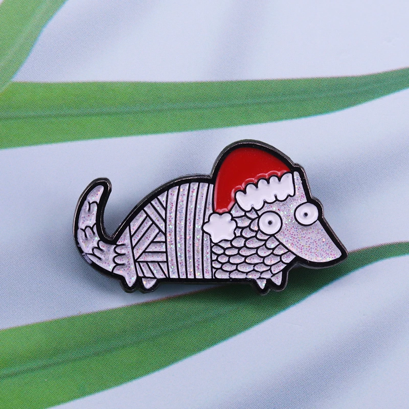 Праздничная эмалированная булавка armadillo для Рождества | Украшения и аксессуары